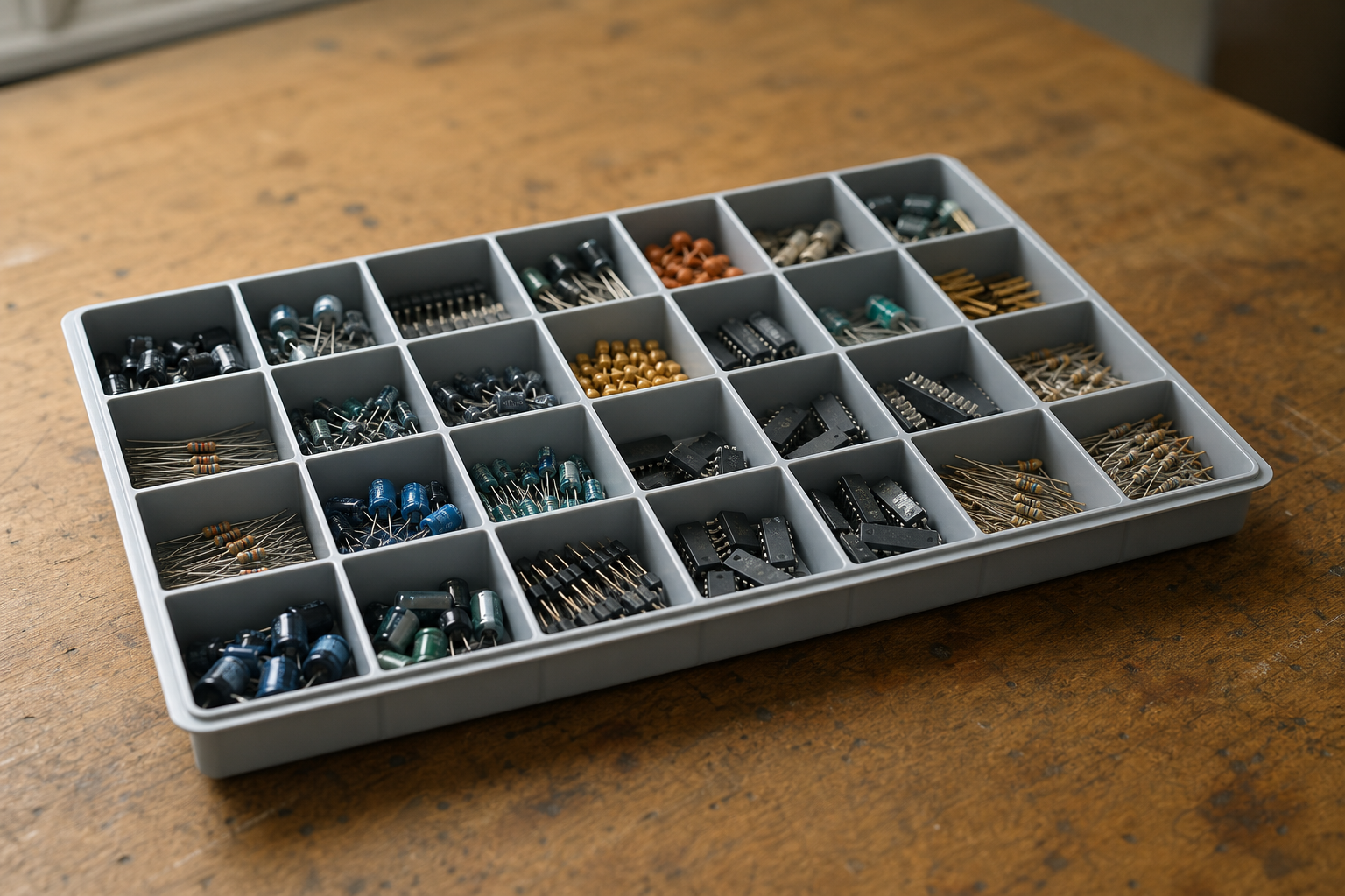Plastic Tray with Electronic Parts