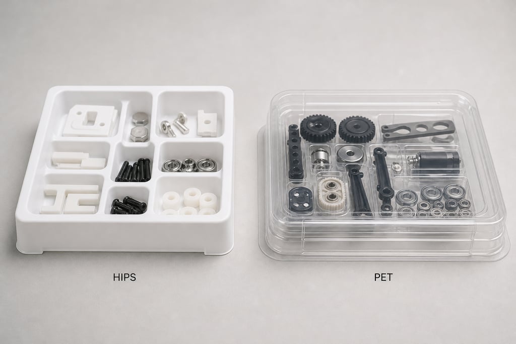 HIPS vs PET Trays: Which Material Fits Your Packaging Job?